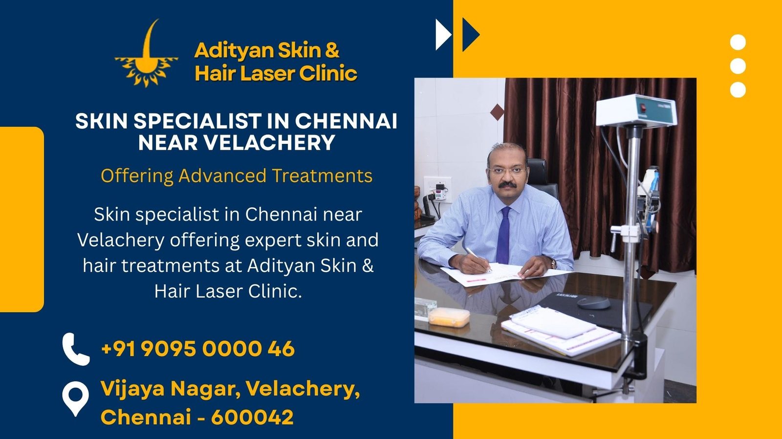 Skin specialist in Chennai near Velachery at Adityan Skin and Hair Laser Clinic