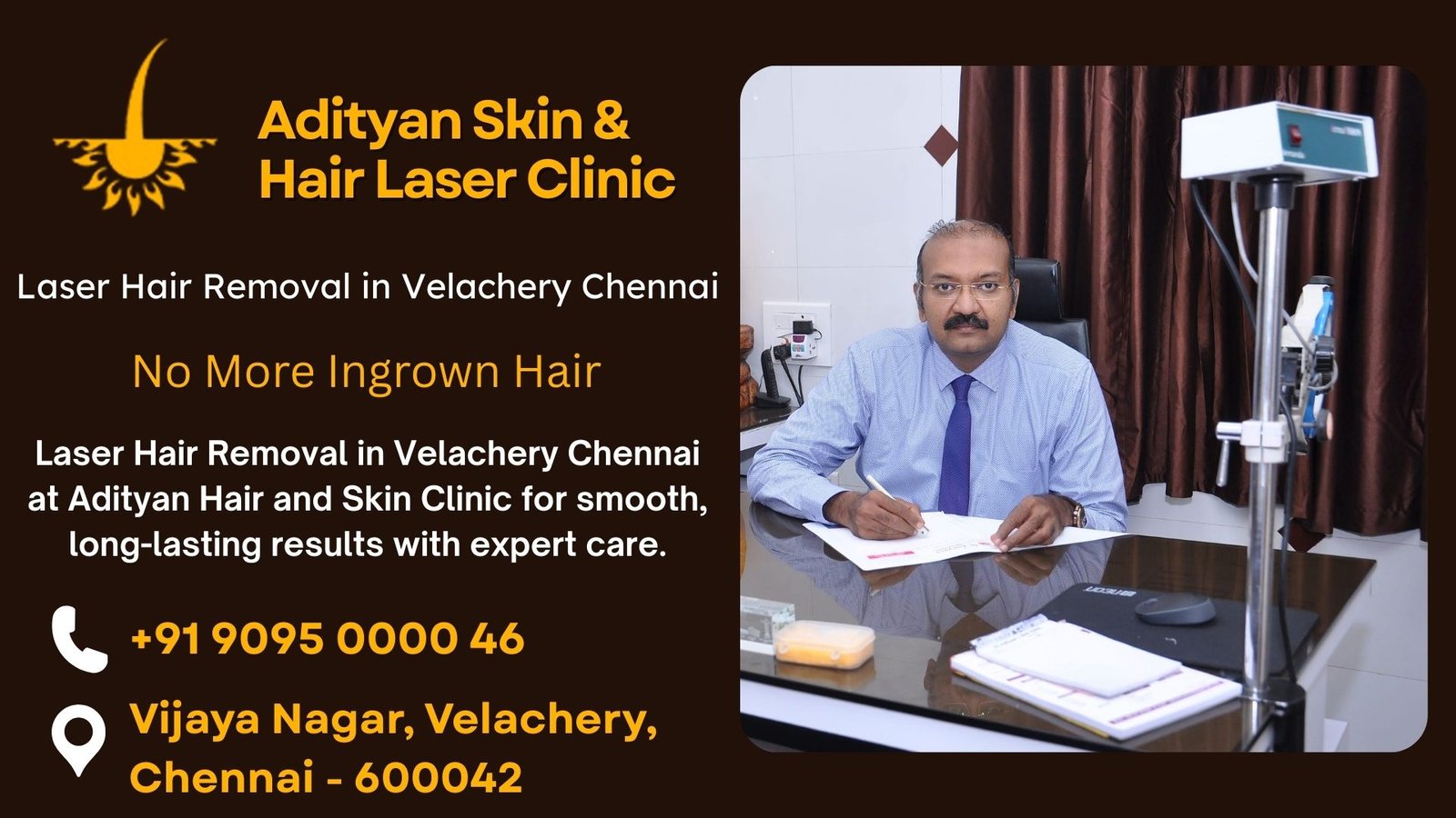 Laser Hair Removal in Velachery Chennai at Adityan Hair and Skin Clinic for smooth, long-lasting results with expert care.